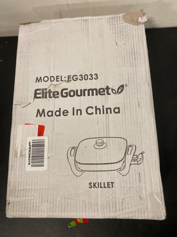 Photo 3 of Elite Gourmet EG3033 12"x12"x2.35” Healthy Ceramic with Titanium Coated Scratch Resistant Electric Skillet, Dishwasher Safe, Rapid Heat Up, 1200W, Dark Grey, 6 Quart