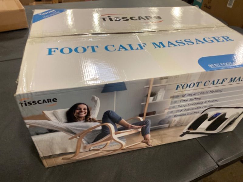 Photo 3 of TiSSCARE Shiatsu Massage Foot Massager Machine - Improves Blood Flow Circulation, Deep Kneading & Tissue with Heat/Remote, Neuropathy, Plantar Fasciitis, Diabetics, Pain Relief White