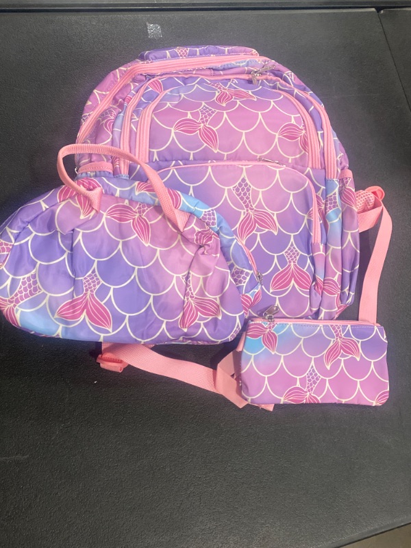 Photo 2 of Mermaid Backpack Rainbow Backpack Unicorn Backpack Tie Dye Backpack for Boys Girly Backpack