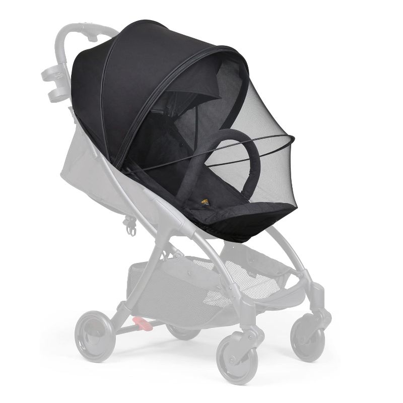 Photo 1 of Beberoad Love Universal Stroller Sunshade and Mosquito Net, 2-in-1 UV Protection Tent Cover with 2-Way Zipper for Stroller (Black)