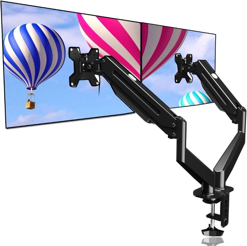 Photo 1 of Suptek Dual Monitor Mount Stand-Height Adjustable Gas Spring Monitor Arm Desk Mount for 2 Computer Screens 17 to 27 inches - Each Arm Holds up to 13.2lbs(MD8SP)