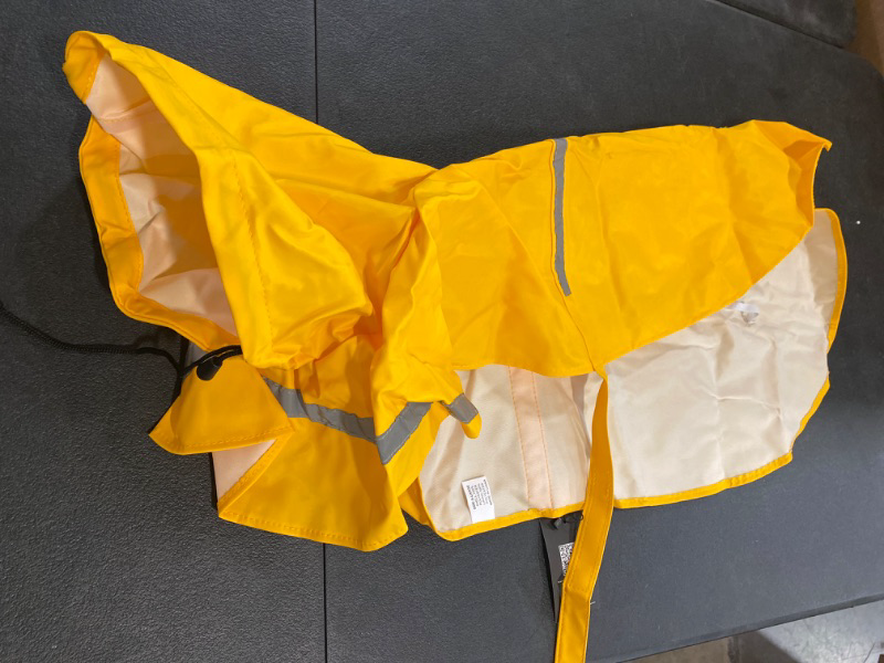 Photo 2 of NACOCO Large Dog Raincoat Adjustable Pet Water Proof Clothes Lightweight Rain Jacket Poncho Hoodies with Strip Reflective (XL, Yellow)