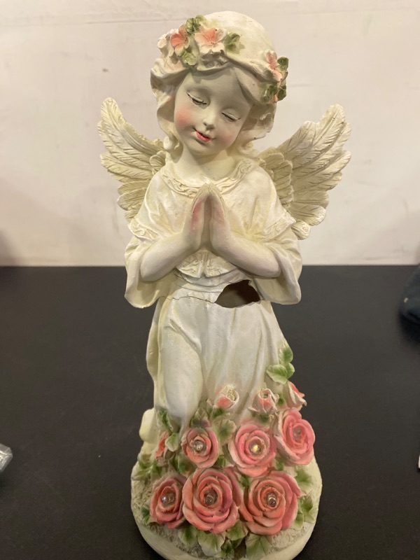 Photo 2 of Garden Decor Angel Statue, Outdoor Patio Garden Sculptures & Statues, Solar Yard Decorations Lawn Ornaments Figurines for Outside
