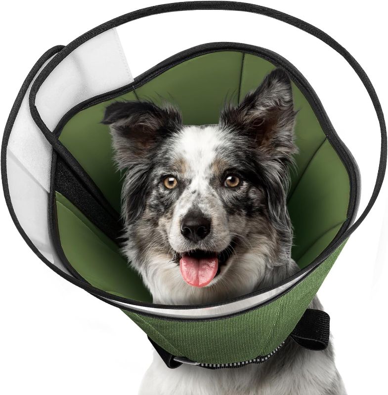 Photo 1 of FURTIME Dog Cone for Dogs After Surgery,Soft Dog Cones for Medium Small Dogs,Pet Recovery Cone,Adjustable E-Collars for Dogs,Elizabethan Collar,Prevent Licking Wounds