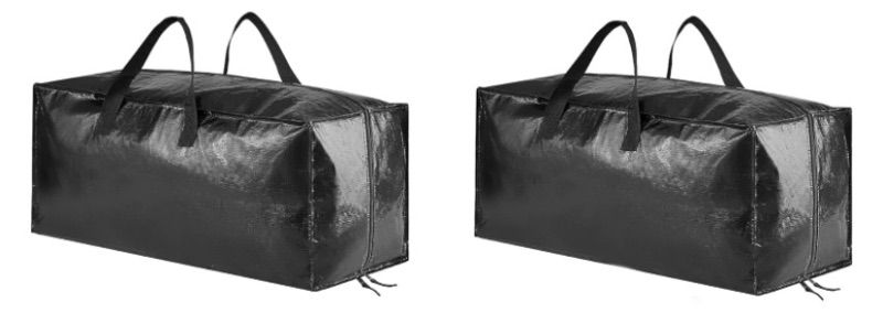 Photo 1 of SpaceAid Heavy Duty Moving Bags, Extra Large Storage Totes W/Backpack Straps Strong Handles & Zippers, Alternative to Moving Boxes, Packing & Moving Supplies, Black (2 Pack)