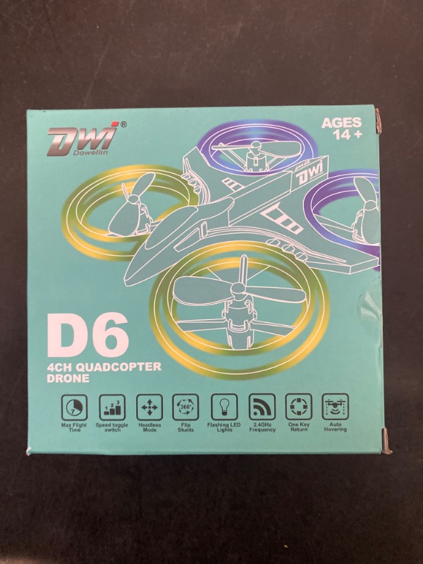 Photo 2 of Dwi Dowellin 4.9 Inch Mini Drone for Kids LED Night Lights One Key Take Off Landing Flips RC Remote Control Small Flying Toys Drones for Beginners Boys and Girls Adults Nano Quadcopter, Blue