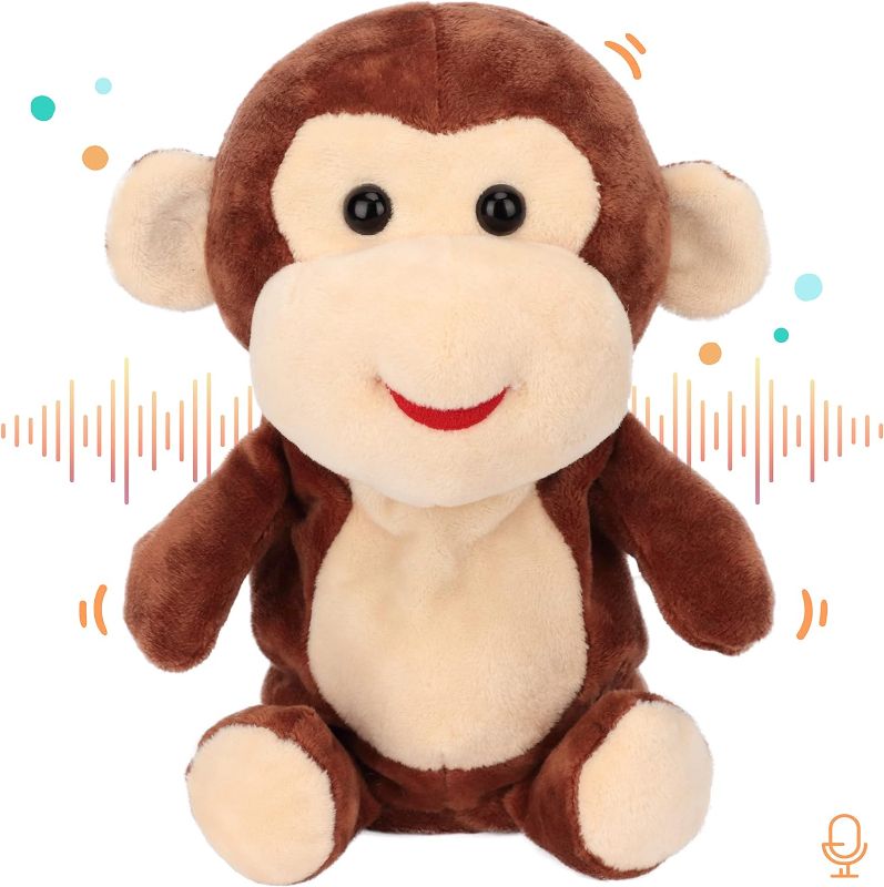Photo 1 of Easfan Talking Monkey Repeat What You Say Electric Nodding Plush Funny Interactive Speaking Toys Buddy Birthday Gift for Kids Toddlers Brown,7’’