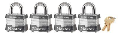 Photo 1 of Keyed Padlock, Alike, 1-9/16"W, PK4