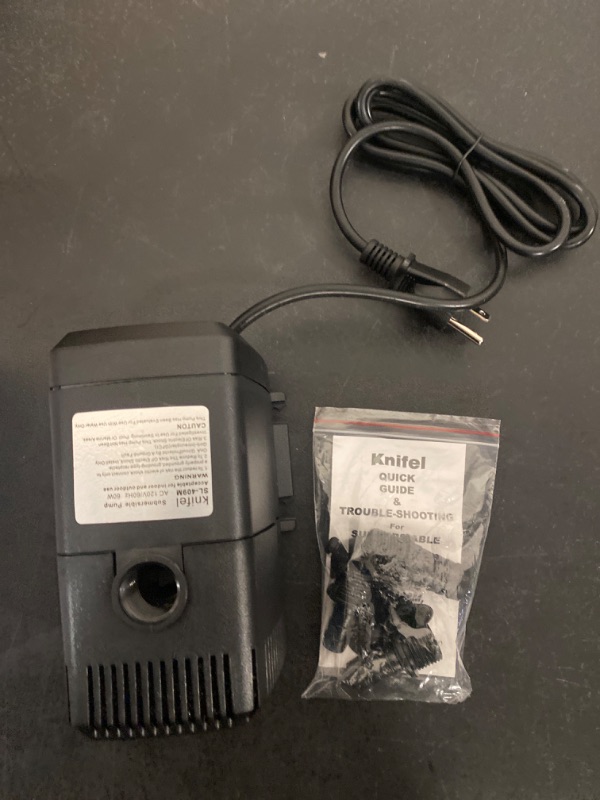 Photo 2 of Knifel Submersible Pump 880GPH Ultra Quiet with Dry Burning Protection 10.2ft High Lift for Fountains, Hydroponics, Ponds, Aquariums & more