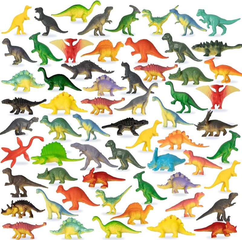 Photo 1 of OuMuaMua Mini Dinosaur Toys Set for Kids - 78pcs Plastic Dinosaur Figures Toys for Kids Boys, Dinosaur Birthday Party Favors, Dinosaur Cupcake Toppers