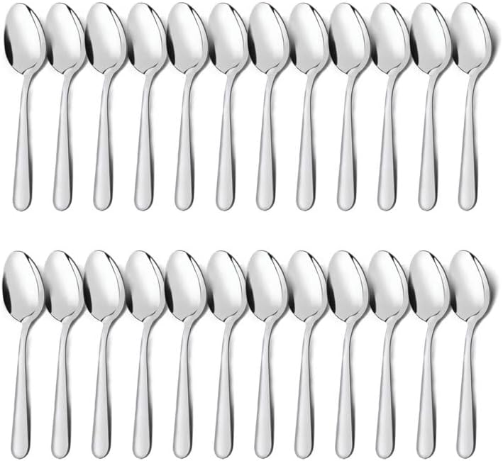 Photo 1 of 24-Piece Dinner Spoons Set (6.7 inch), Unokit Stainless Steel Spoons silverware, Dessert Spoon, Tablespoon, Silverware Spoons Only for Home, Kitchen or Restaurant - Mirror Polished, Dishwasher Safe
