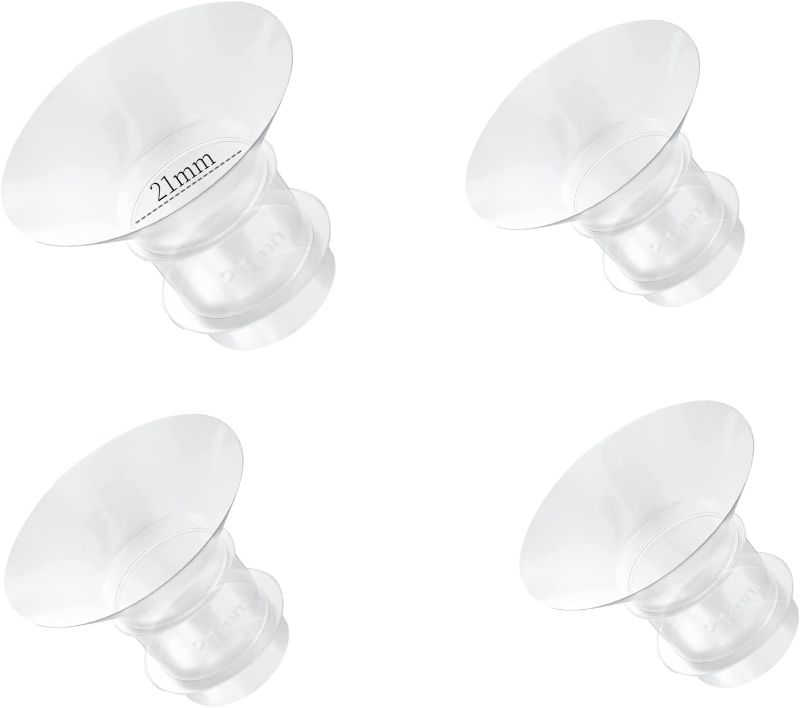 Photo 1 of Flange Inserts 21mm for Medela,Spectra 24mm Shields/Flanges,Compatible S12 Pro/S9 Pro/S9/S12 Wearable Breast Pump,Reduce 24mm Nipple Tunnel Down to 21mm,4PCS