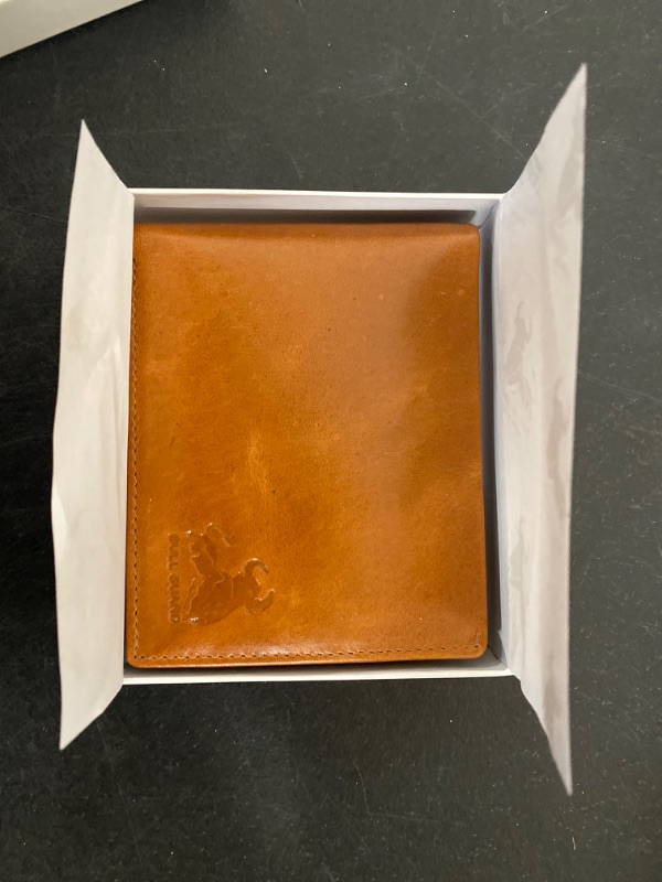 Photo 1 of BULL GUARD Mens Leather Wallet Bifold with ID Window and RFID Blocking