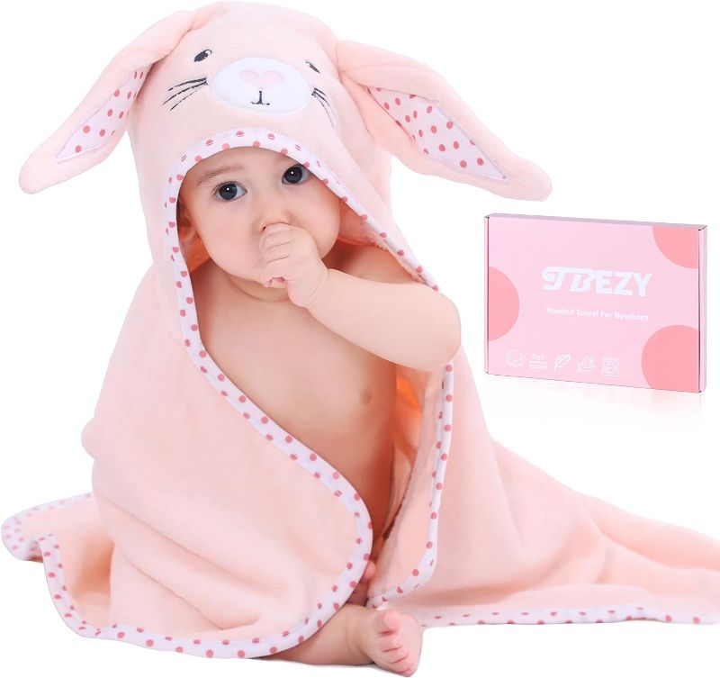 Photo 1 of TBEZY Baby Hooded Towel with Unique Animal Design Ultra Soft Thick Cotton Bath Towel for Newborn (Bunny)