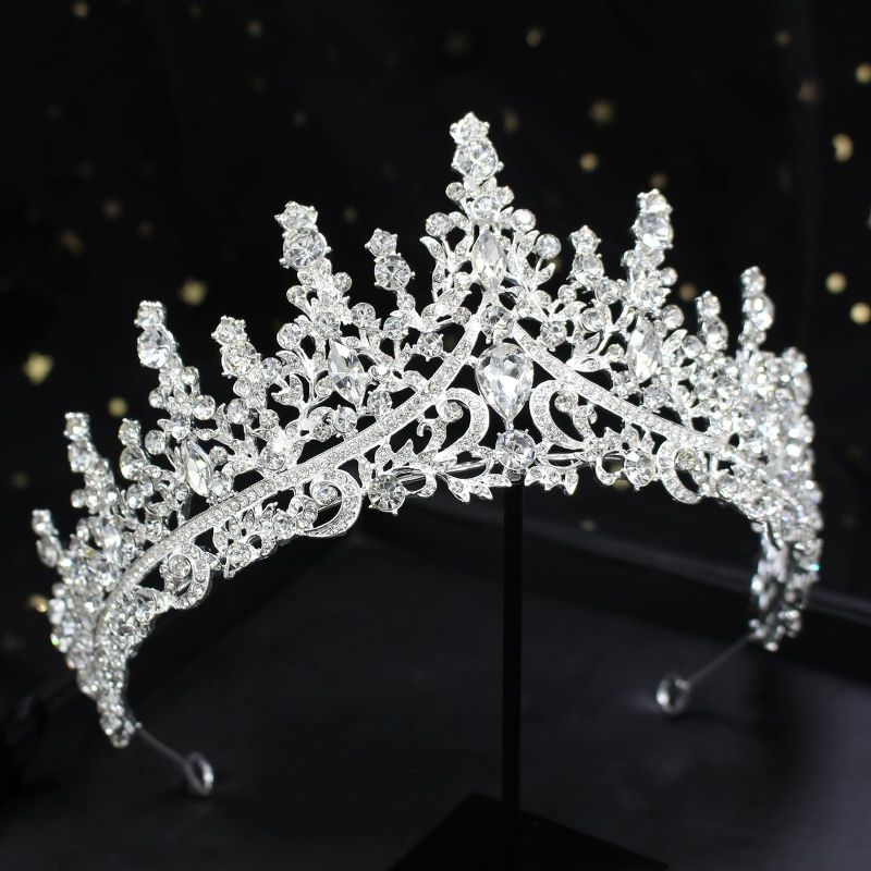 Photo 1 of COCIDE Silver Tiara and Crown for Women Crystal Queen Crowns Rhinestone Princess Tiaras for Girl Bride Wedding Hair Accessories for Bridal Birthday Party Prom Halloween Cos-play Costume Christmas
