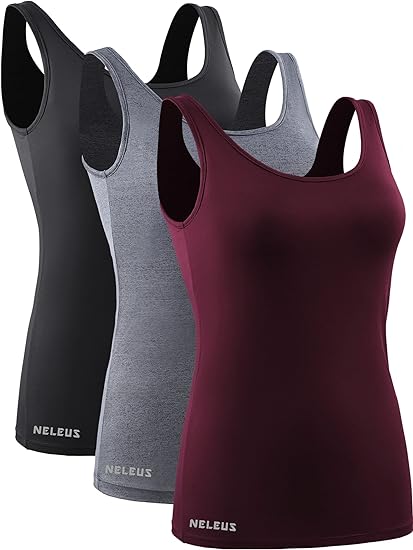 Photo 1 of NELEUS Women's 3 Pack Athletic Compression Tank Top with Sport Bra Running Shirt- Size 2xl