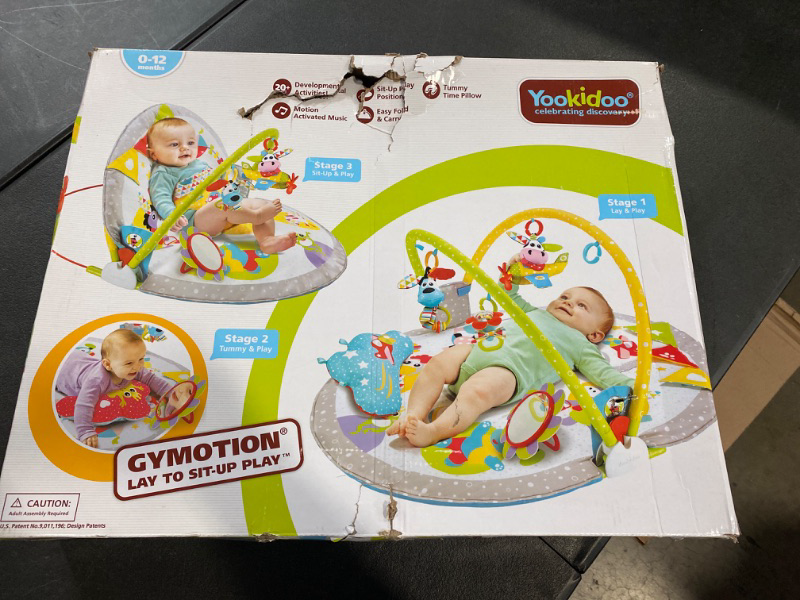 Photo 3 of Yookidoo Baby Gym Lay to Sit-Up Playmat. 3-in-1 Newborns Activity Center with Tummy Time Toys, Pillow & Infant Miror. 0-12 Month