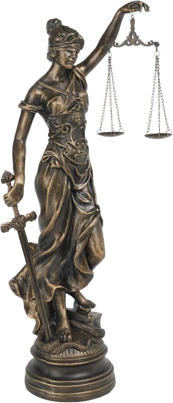 Photo 1 of LC LCdecohome Lady Justice Statues Home Decor - Resin Large Antique Roman Greek Lawyer Statue with Scales and Sword for Desk Office Decoration 8.5 * 5.5 * 21.5 Inch