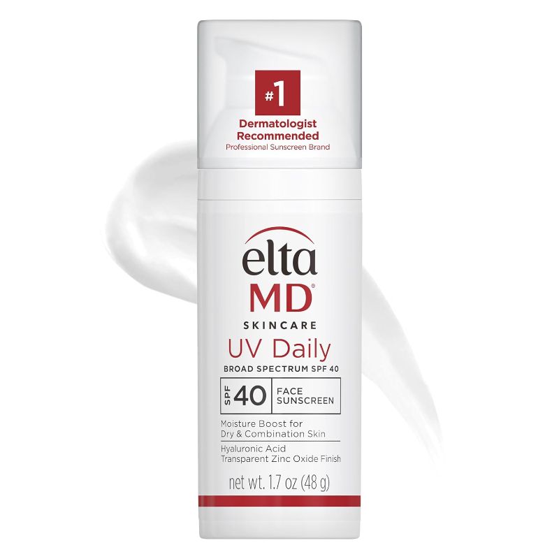 Photo 1 of EltaMD UV Daily SPF 40 Sunscreen Moisturizer Face Lotion, Sunscreen Moisturizer with Hyaluronic Acid, Broad Spectrum Hydrating Sunscreen Lotion, Non Greasy, Sheer, Zinc Oxide Formula, 1.7 oz Pump Facial Sunscreen