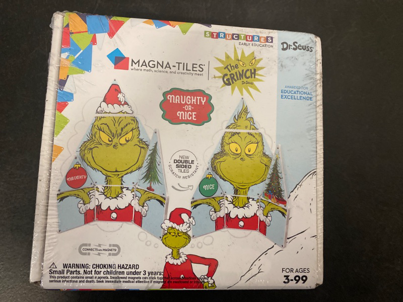 Photo 2 of CreateOn Magna-Tiles Grinch Magnetic Building Toys from Dr. Seuss’ “How The Grinch Stole Christmas” Book, Educational Toys for Ages 3+, 19 Pieces