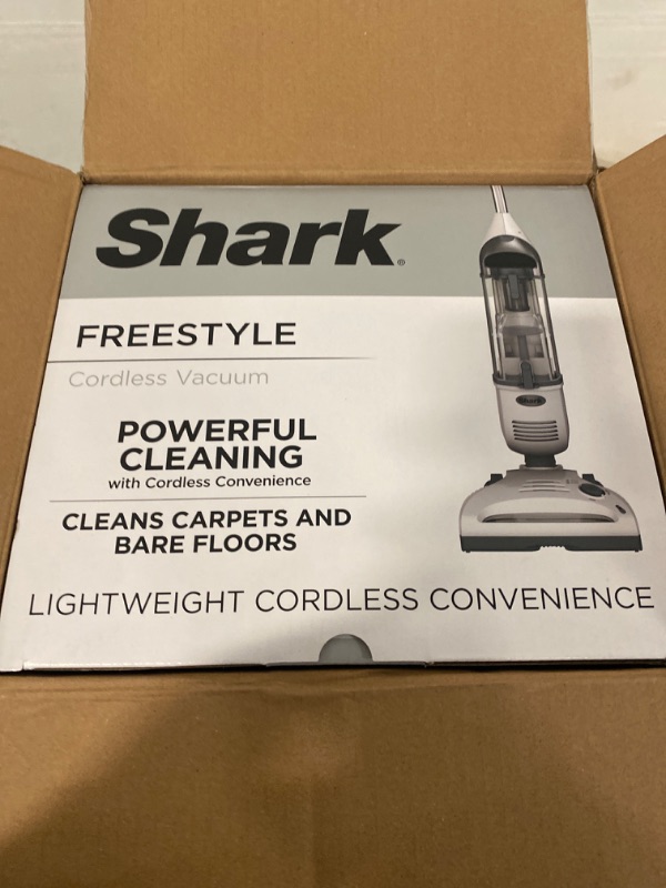 Photo 2 of Shark SV1106 Navigator Freestyle Upright Bagless Cordless Stick Vacuum for Carpet, Hard Floor and Pet with XL Dust Cup and 2-Speed Brushroll, White/Grey