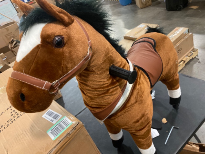 Photo 2 of Ride-On Horse,Toy Horse,Riding Horse,No Battery,No Electricity,Mechanical Pony Brown,Rideable Pony,Walking Horse Ride for Age 3-6 Years or Up to 121.25 Pounds,Small,Brown