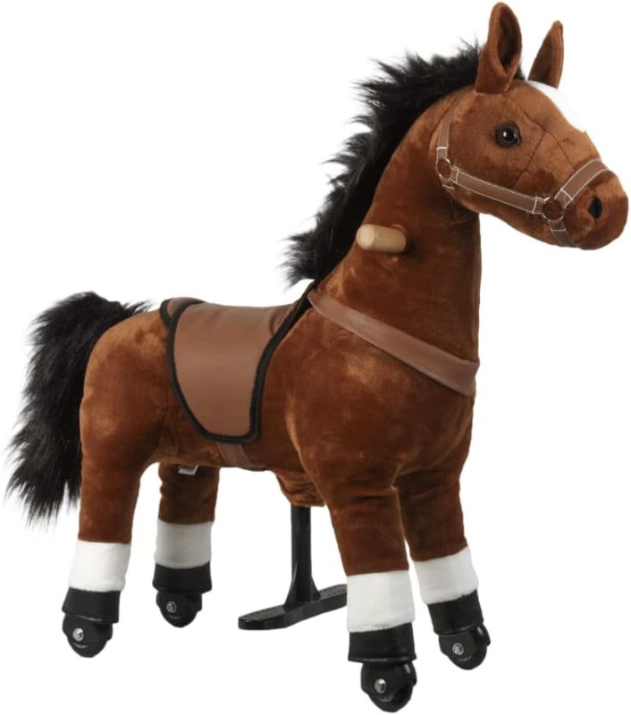 Photo 1 of Ride-On Horse,Toy Horse,Riding Horse,No Battery,No Electricity,Mechanical Pony Brown,Rideable Pony,Walking Horse Ride for Age 3-6 Years or Up to 121.25 Pounds,Small,Brown