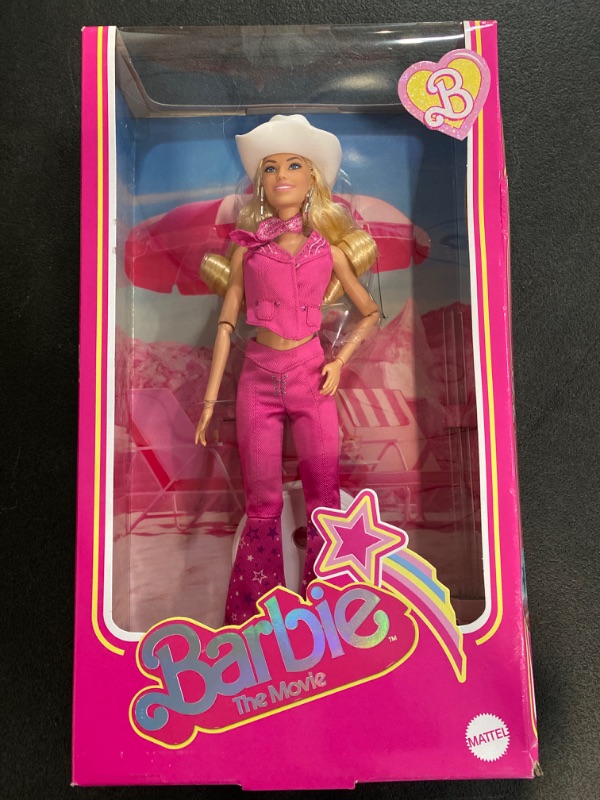 Photo 2 of Barbie: The Movie Collectible Doll Margot Robbie as in Pink Western Outfit, Pink,silver