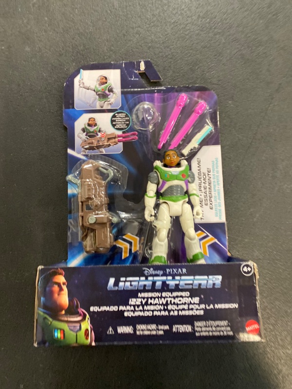 Photo 2 of Mattel Lightyear Toys Action Figure with Laser Strike Motion & Accessories, 5-in Scale Mission Equipped Izzy Hawthorne