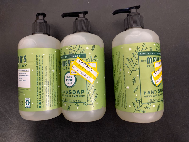 Photo 2 of MRS. MEYER'S CLEAN DAY Hand Soap, Made with Essential Oils, Biodegradable Formula, Limited Edition Iowa Pine, 12.5 Fl. Oz - Pack of 3
