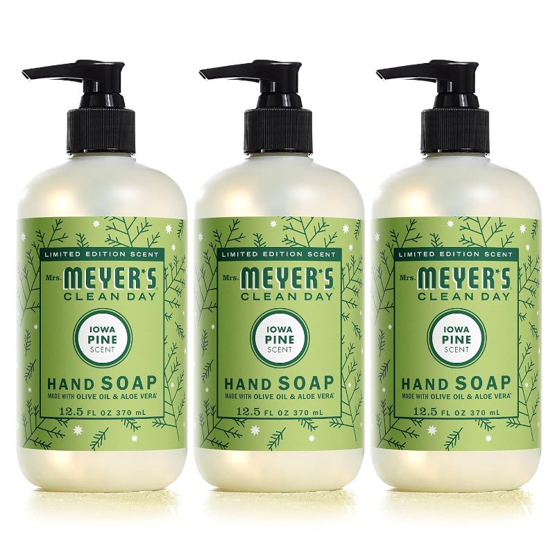 Photo 1 of MRS. MEYER'S CLEAN DAY Hand Soap, Made with Essential Oils, Biodegradable Formula, Limited Edition Iowa Pine, 12.5 Fl. Oz - Pack of 3
