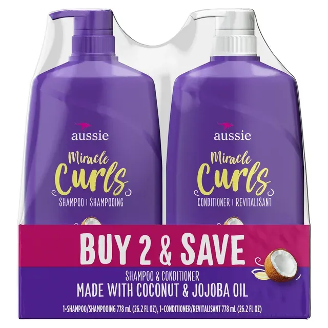 Photo 1 of Aussie Miracle Curls Shampoo and Miracle Curls Conditioner Dual Pack, For All Hair Types 26.2 oz