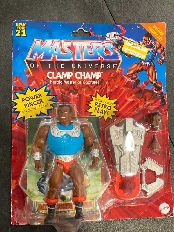 Photo 2 of Masters of the Universe Origins Deluxe Clamp Champ Action Figure, 5.5-in Battle Character for Storytelling Play and Display, Gift for 6 to 10-Year-Olds and Adult Collectors