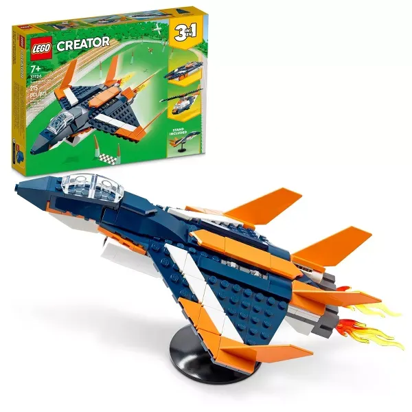 Photo 1 of LEGO Creator 3 in 1 Supersonic Jet, Helicopter & Boat Toy 31126