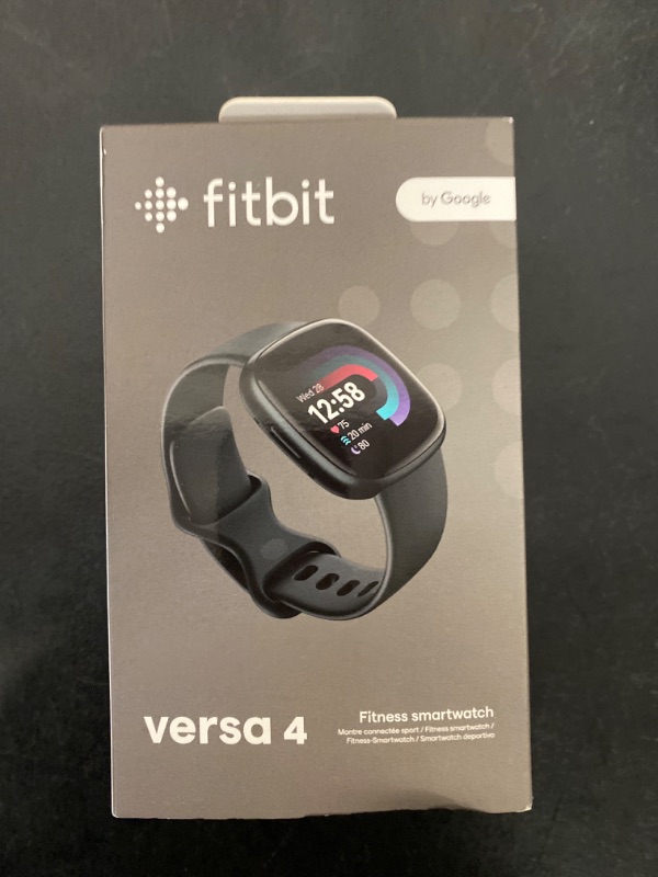 Photo 2 of Fitbit Versa 4 Fitness Smartwatch with Daily Readiness, GPS, 24/7 Heart Rate, 40+ Exercise Modes, Sleep Tracking and more, Black/Graphite, One Size (S & L Bands Included)