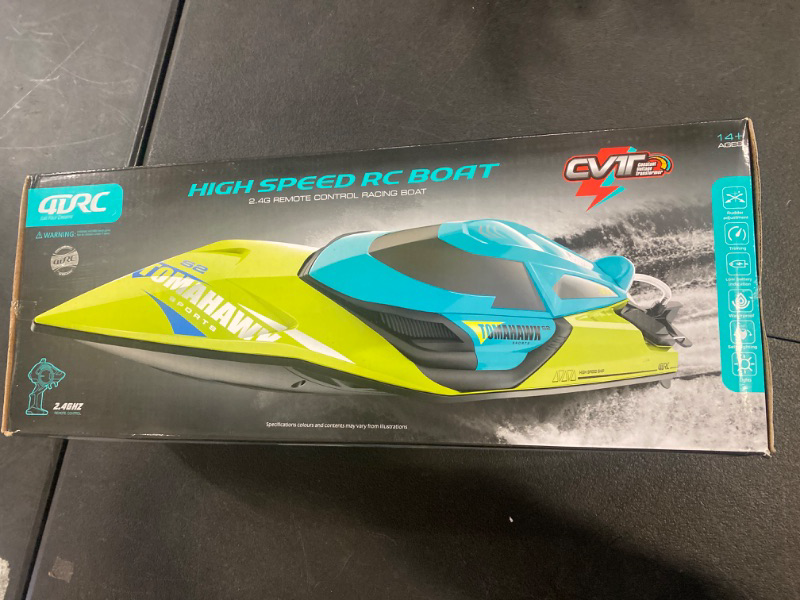 Photo 2 of 4DRC S2 High Speed RC Boats,30+ mph Fast Remote Control Boat for Pools and Lakes with LED Lights & 2 Batteries,Capsize Recovery, Low Battery Reminder,2.4Ghz Racing Speed Boats for Adults Kids