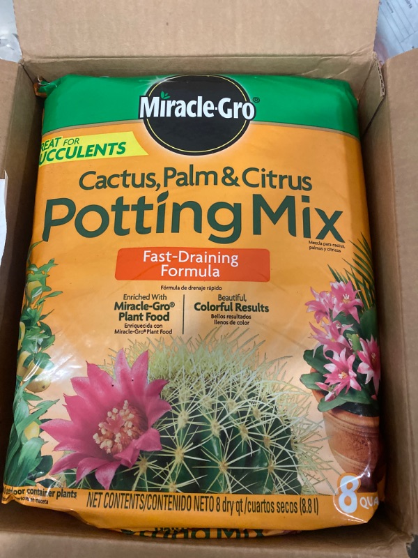 Photo 2 of Miracle-Gro Cactus, Palm & Citrus Potting Mix 8 Qt. (4 pack)