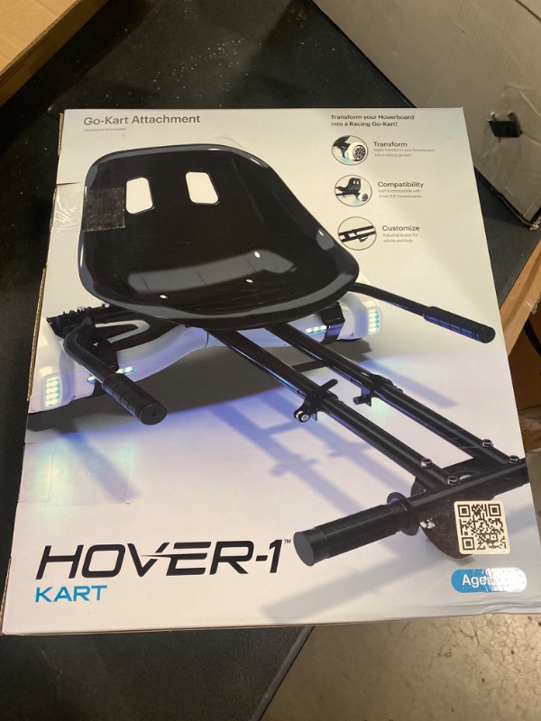Photo 3 of Hover-1 Buggy Attachment | Compatible with All 6.5" & 8" Electric Hoverboards, Hand-Operated Rear Wheel Control, Adjustable Frame & Straps, Easy Assembly & Install Black