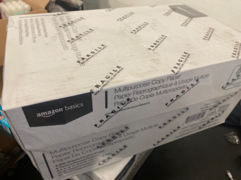 Photo 2 of Amazon Basics Multipurpose Copy Printer Paper, 8.5 x 11 Inch 20Lb Paper - 8 Ream Case (4,000 Sheets), 92 GE Bright White 8 Reams | 4000 Sheets Multipurpose (8.5x11) Paper