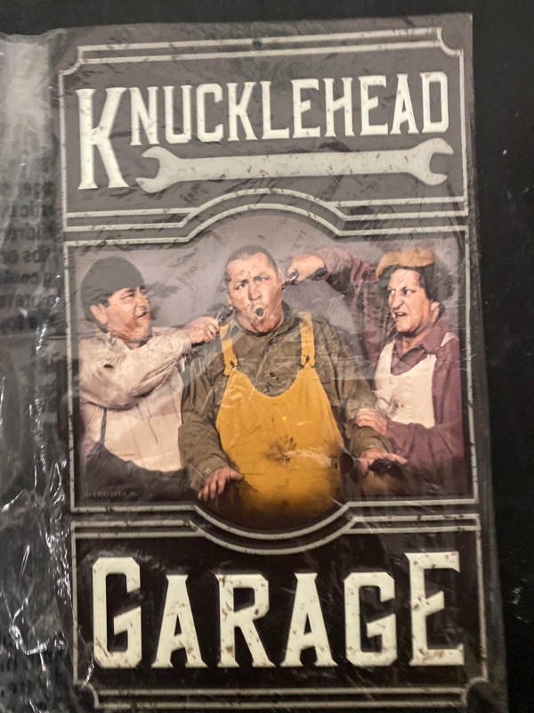 Photo 2 of The Three Stooges Knucklehead Garage Metal Wall Art - Vintage Three Stooges Sign for Garage, Shop or Man Cave