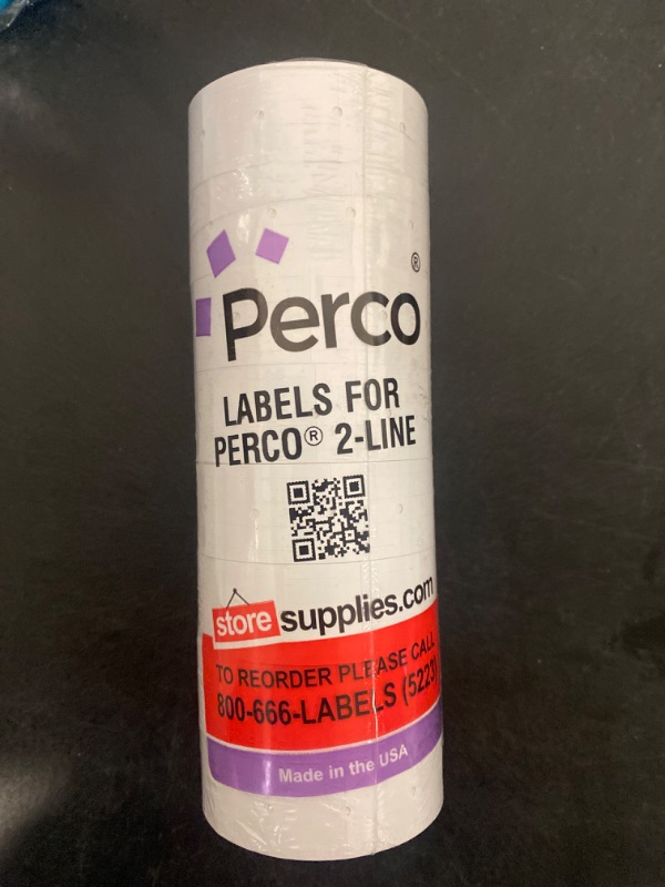 Photo 2 of Perco 2 Line White Labels - 1 Sleeve, 6,000 Blank Pricing Labels for Perco 2 Line Price and Date Guns