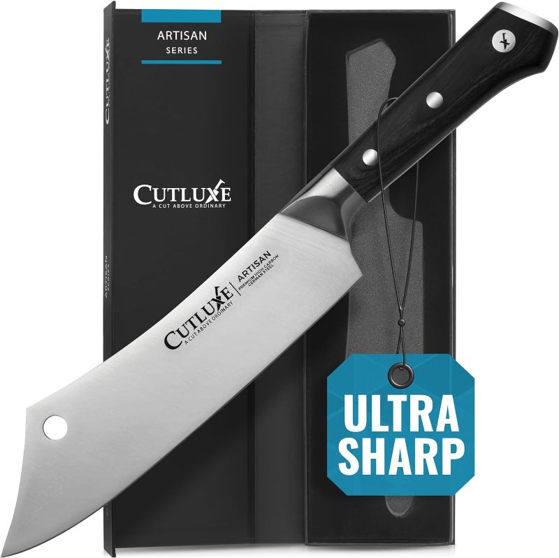 Photo 1 of Cutluxe Chef & Cleaver Hybrid Knife - 8" Razor Sharp Kitchen Knife – Full Tang & Ergonomic Handle Design – Artisan Series