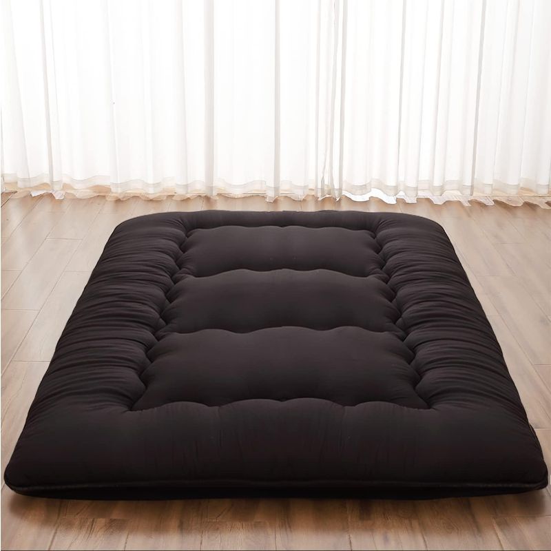 Photo 1 of XICIKIN Japanese Floor Mattress, Japanese Futon Mattress Foldable Mattress, Roll Up Mattress Tatami Mat with Washable Cover, Easy to Store and Portable for Camping, Black, Twin Full Queen