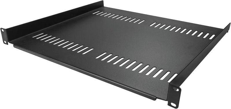 Photo 1 of StarTech.com 1U Server Rack Shelf - Universal Vented Rack Mount Cantilever Tray for 19" Network Equipment Rack & Cabinet - Heavy Duty Steel - Weight Capacity 44lb/20kg - 16" Deep Shelf (CABSHELF116V) 1U 16" Depth Rack Shelf