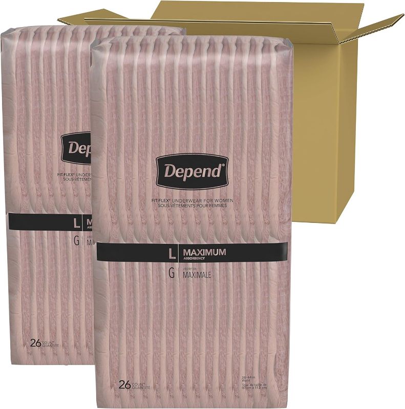 Photo 1 of Depend Underwear for Women Maximum Absorbency Economy Plus Pack (Large -52 count) -size S 