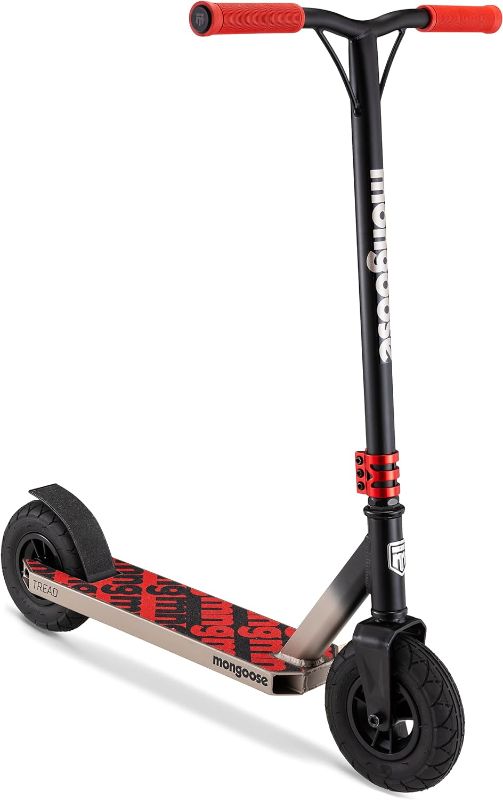 Photo 1 of Mongoose Tread Kids and Adult Freestyle Dirt Scooter, 200mm Big Air Filled Tires, Great for Dirt and Gravel, Ages 8 Years and Up, Max Rider Weight 220 Pounds