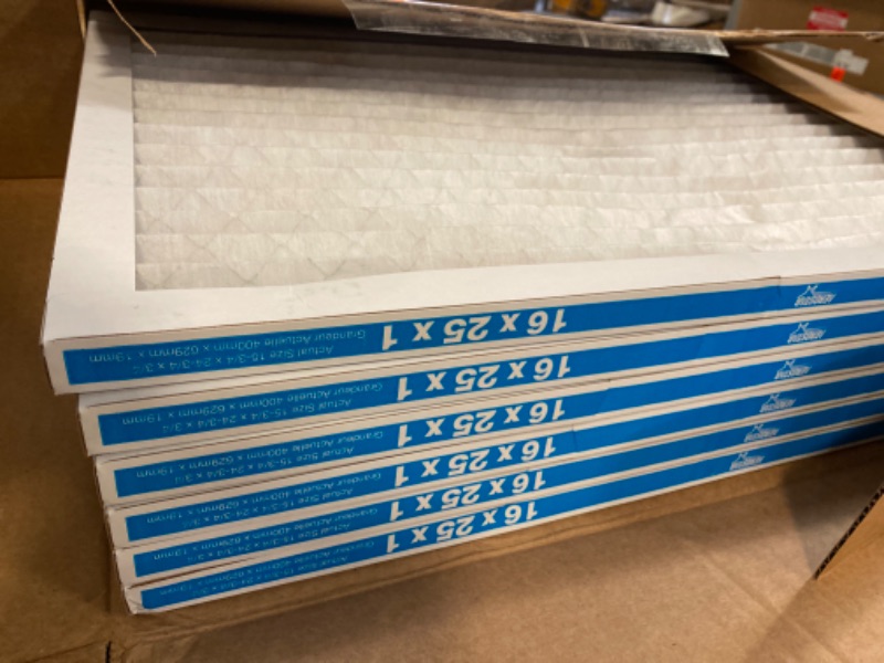 Photo 2 of Aerostar 16x25x1 MERV 11 Pleated AC Furnace Air Filter, 6 Pack (Actual Size: 15 3/4"x 24 3/4" x 3/4")
