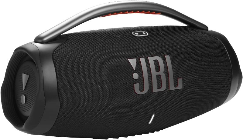 Photo 1 of JBL Boombox 3 - Portable Bluetooth Speaker, Powerful Sound and Monstrous bass, IPX7 Waterproof, 24 Hours of Playtime, powerbank, JBL PartyBoost for Speaker Pairing (Black) (Renewed)