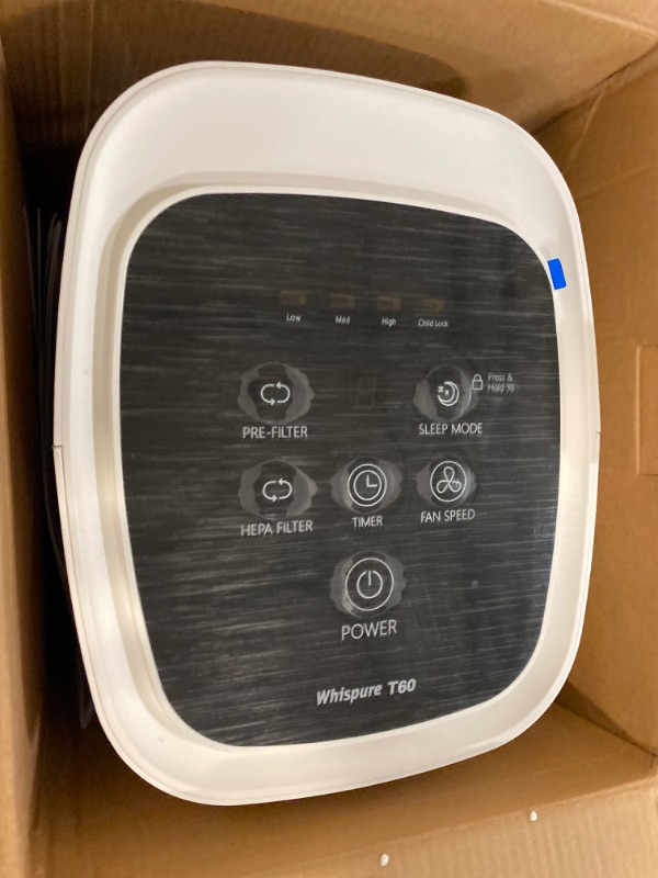 Photo 2 of Whirlpool Whispure WPT60P, True HEPA Air Purifier, Activated Carbon Advanced Anti-Bacteria, Ideal for Allergies, Odors, Pet Dander, Mold, Smoke, Smokers, and Germs, Medium, White