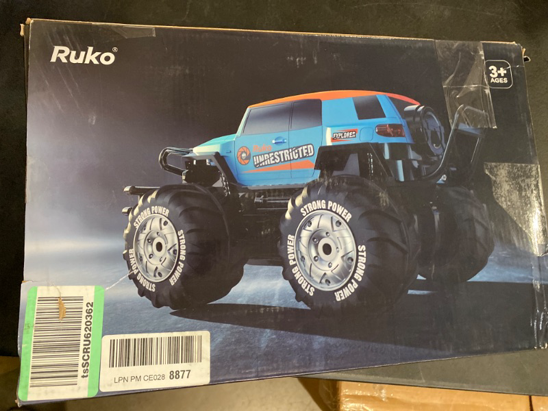 Photo 3 of Ruko 1601AMP Amphibious RC Cars, 1:10 Large Remote Control Waterproof Monster Truck for Boys, 4X4 Off Road All Terrain Vehicle with 2 Rechargeable Batteries for 50 Min, Gifts for Kids